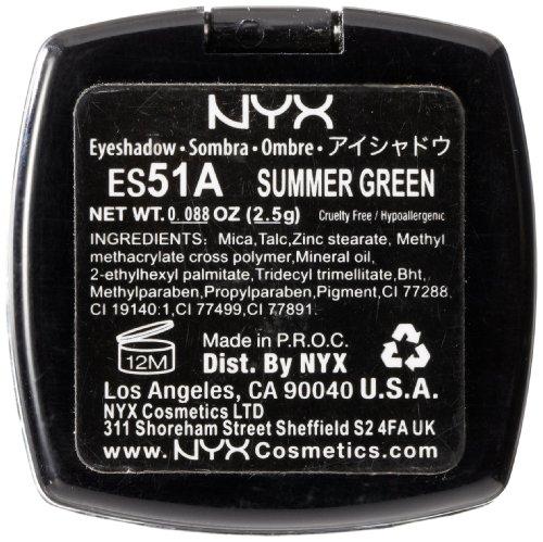 NYX PROFESSIONAL MAKEUP NYX Professional Makeup Single Eyeshadow, Summer Green, 0.608 Ounce