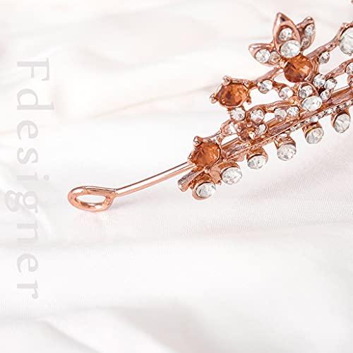 Fdesigner Fdesigner Baroque Wedding Crown and Tiaras Crystal Bride Tiaras Queen Bridal Crowns Pageant Headpieces for Women and Girls