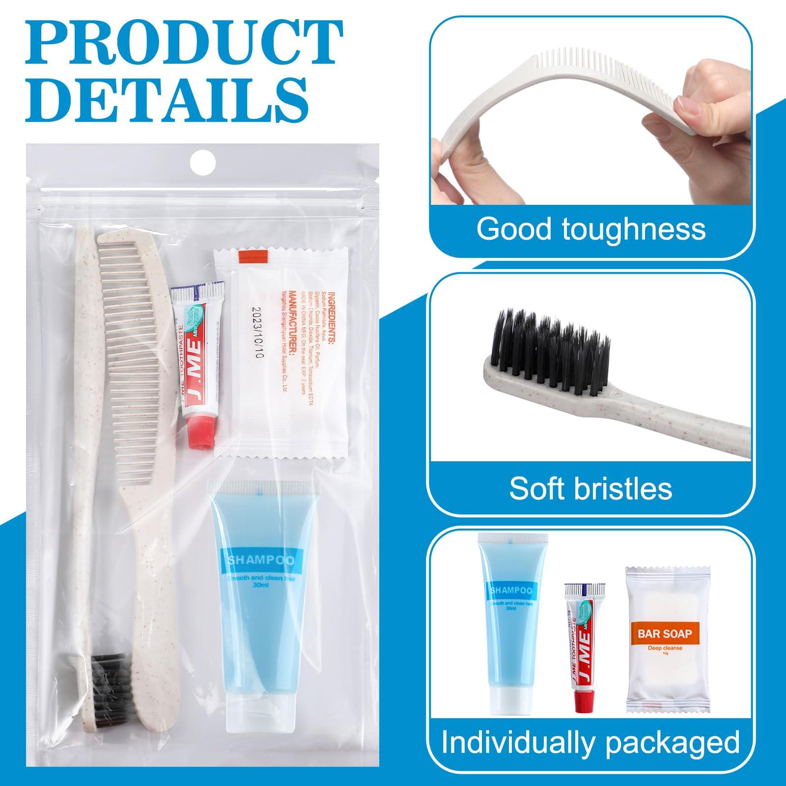 Dansib Dansib 48 Sets Basic Toiletry Kits Homeless Care Package Supplies Personal Hygiene Kits Bulk Include Disposable Toothbrush Toothpaste 30 Ml Shampoo Comb Bath Soap for Women Men Travel Charity Hotel