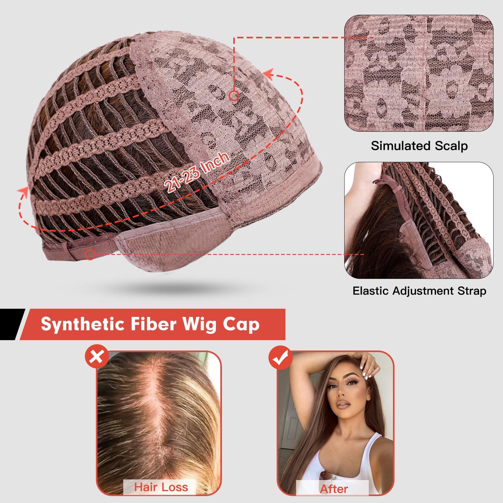 Allbell Allbell Brown Wigs for Women Long Straight Wig Layered Brown Hair Wig 24Inch Middle Part Dark Brown Wig Natural Heat Resistant Synthetic Fiber Wig for Party Halloween