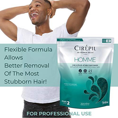 Cirepil Cirepil - Homme - 800g / 28.22 oz Wax Beads Bag - Fresh Marine Scent - Flexible Formula for Male, Easy Application and Removal