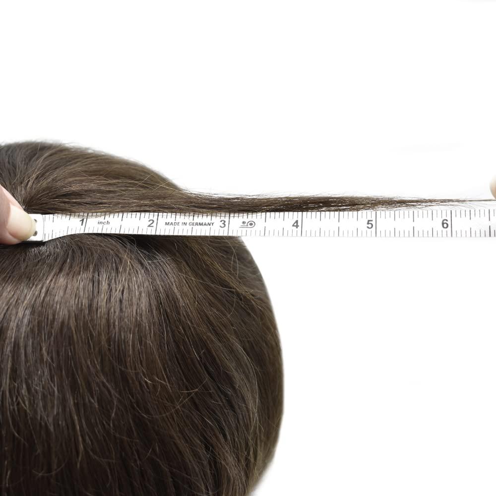 Generic Men\'s Hair Replacement System Human Hairpieces Toupee for Men 0.04-0.06MM Thin Skin PU V-Looped Mens Toupee Men hair Piecce #310 3# DARK BROWN WITH 10% SYNTHETIC GREY