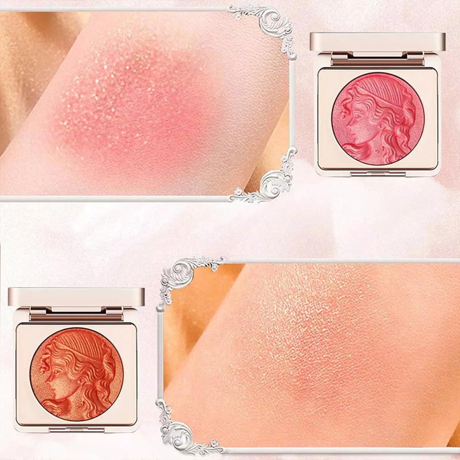 BZDVS Embossed Smooth Powder Blush Palette for Cheeks, Embossed Girl Blush for Cheeks, Matte Face Powder Blush Palette,natural Matte Waterproof Blush (All)