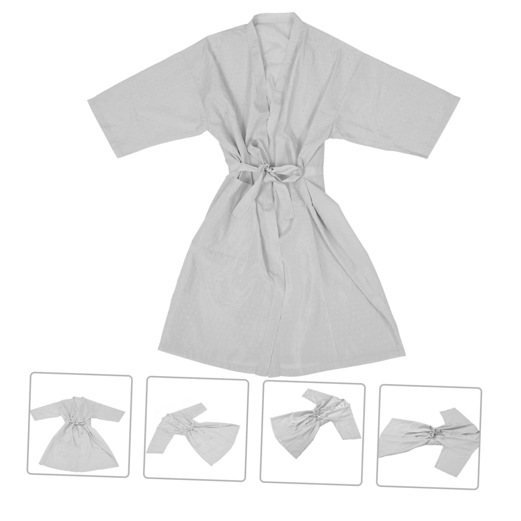 MERRYHAPY MERRYHAPY Beauty Salon Gown Barber Brush Hair Salon Protective Apron Hair Scissors Trimmer Salon Apron Spa Robe Hair Salon Work Clothes Barber Equipment Bathrobe Barber Apron Grey Filament