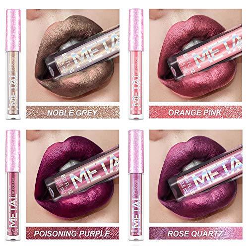 Coosa Beauty Glitter Shimmer Liquid Lipstick Set 12 Colors Shinning and Long Lasting Waterproof Colourful Lip Gloss Set (12 PCS )