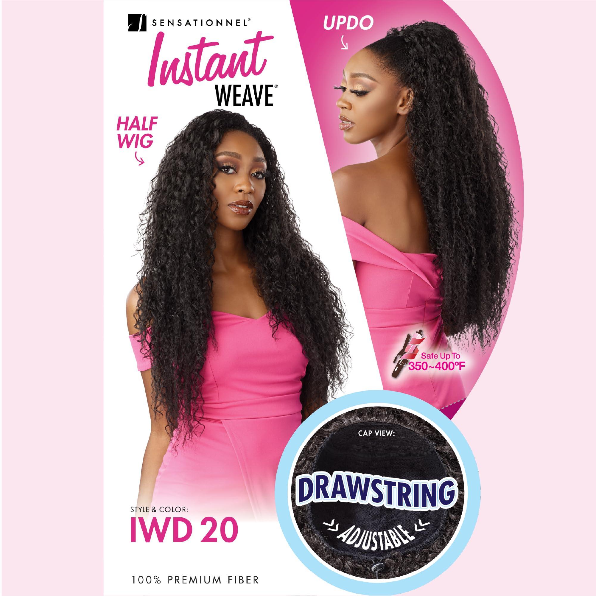 Sensationnel Sensationnel Instant weave half wig - 20 synthetic blendwig adjustable drawstring for seamless hair blending (1B OFFBLACK)