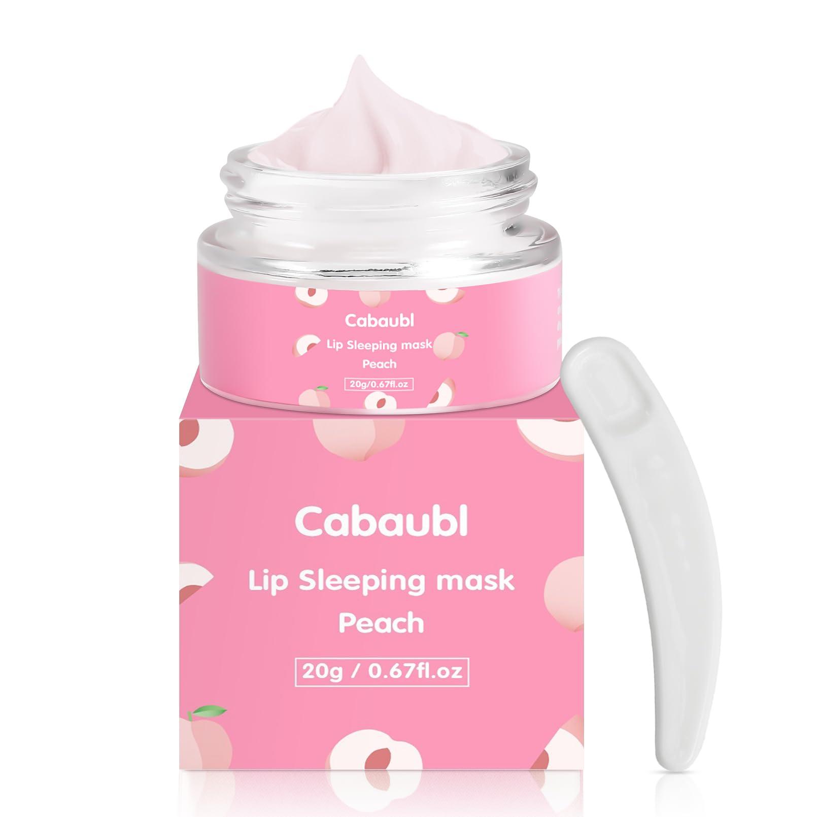 Cabaubl Cabaubl Lip Sleeping Mask,Moisture Lip Mask Overnight,Night Repair Sleeping Lip Balm,Sleeping Lip Butter Balm to Moisturize & Nourish Dry Cracked Lips,Lip Treatment Mask,Peach Lip Mask(20g, 0.7 oz)