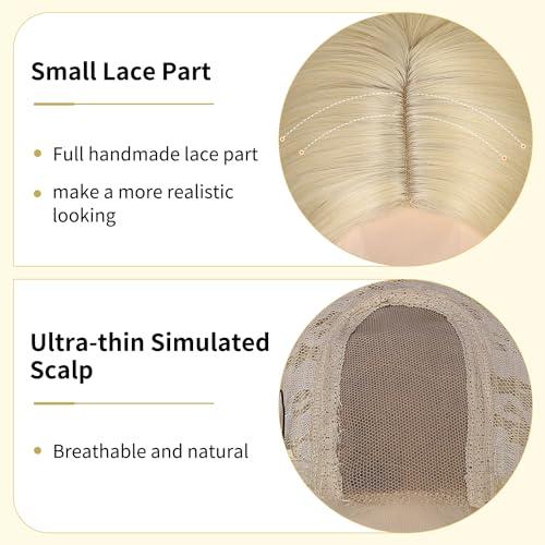 WIGNEE WIGNEE 26 Inches Long Blonde Wig Synthetic Body Wavy Blond Wigs For Women Heat Resistant Synthetic Wig Wigs For Women (Wavy-Blonde)