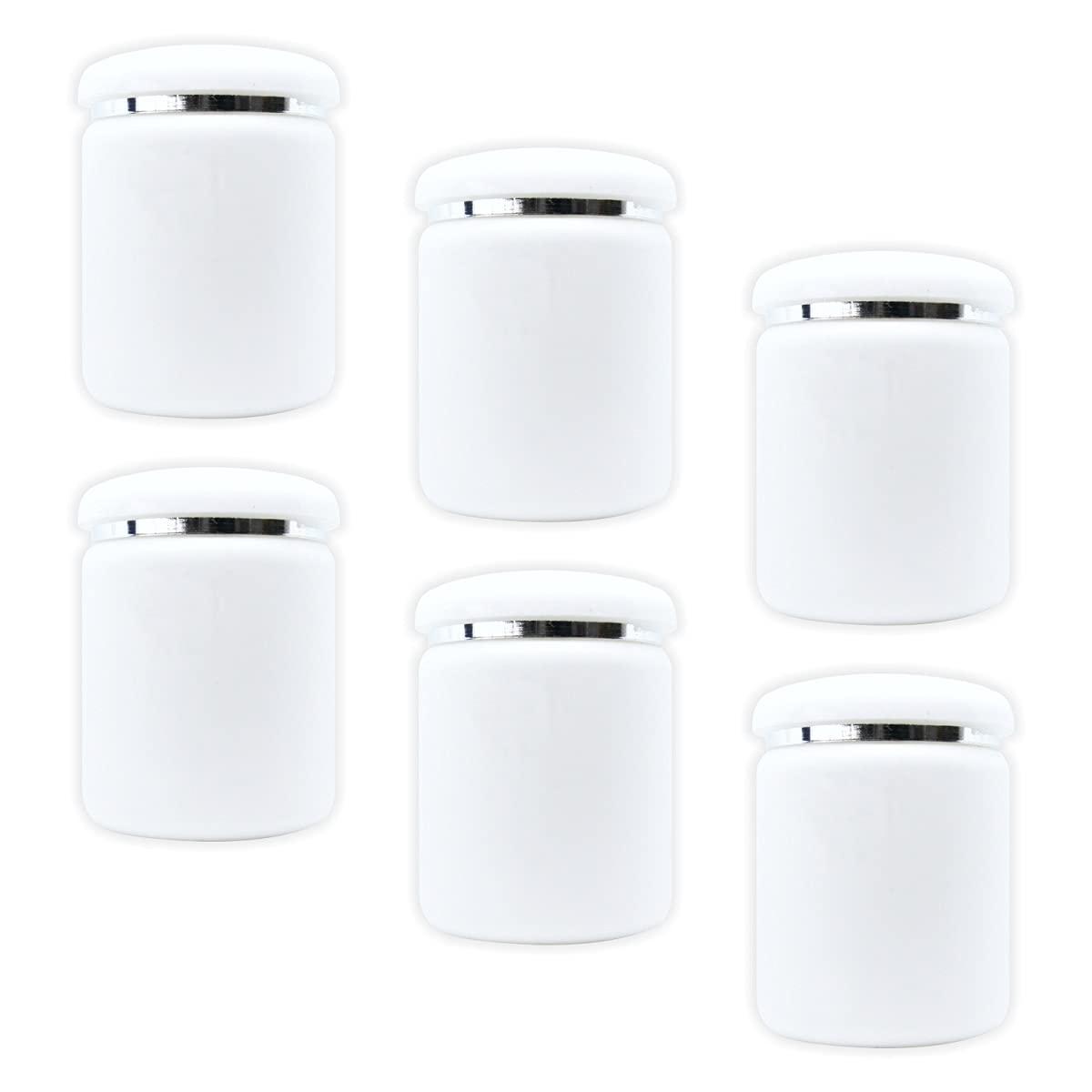 MYOC MYOC White Plastic Jar with Inner Liners & Dome Lid 500gm (17.6 Oz) Refillable Make-up Cosmetic Jars Empty Face Cream Eye Shadow Lip Balm Lotion Storage Container Pot Case (500 gm (Pack of 6))