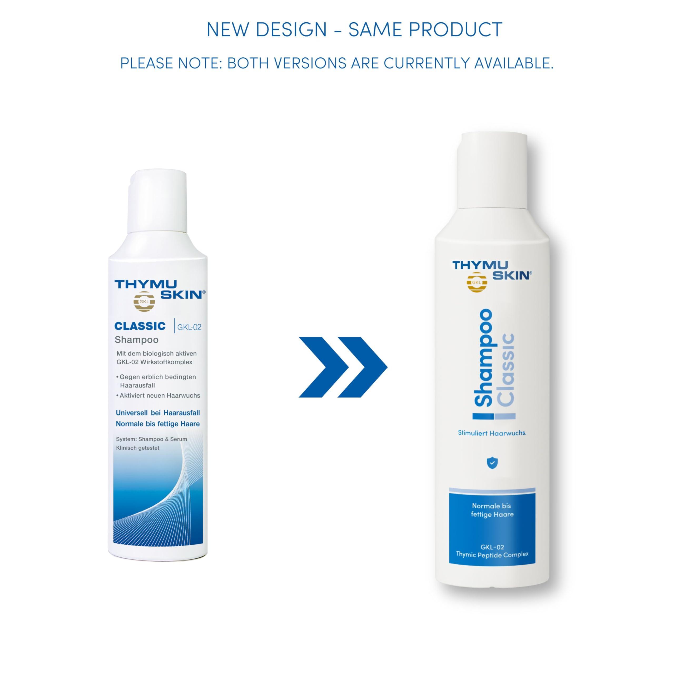 THYMU SKIN GKL THYMUSKIN Classic - Hair Care Peptides Shampoo (Step #1) for Hair Growth Due to Hair Loss - for Normal to Oily & Greasy Hair and Scalp Condition