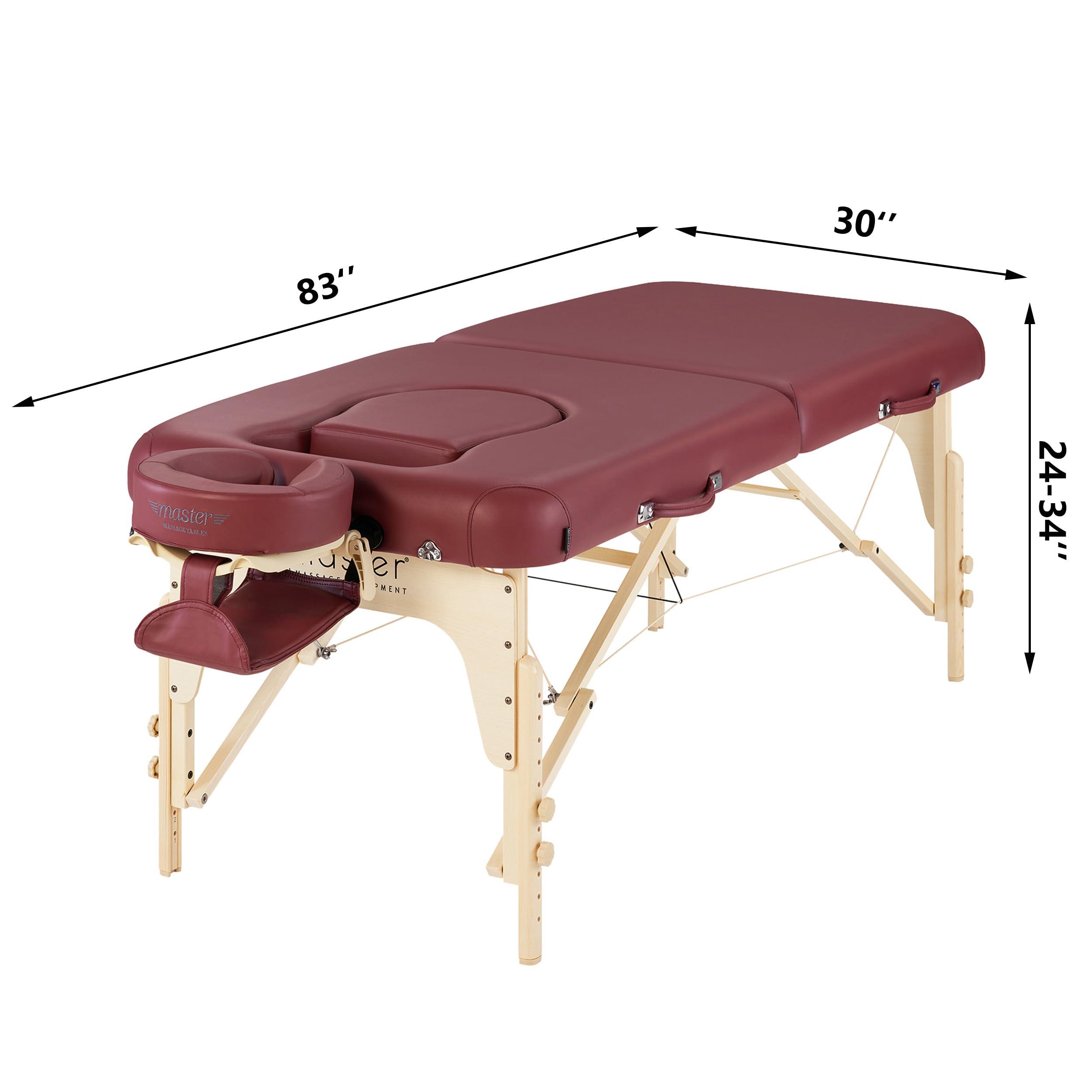 MASTER HEALTH PRODUCT MASTER HEALTH PRODUCT 30'' Eva Portable Pregnancy Massage Table for Female Clients and Obese Individuals, Spa Salon Facial Bed for Pregnant Women- Multi Functional (Burgundy)
