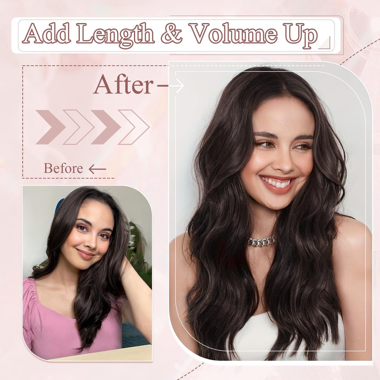 SEGO Pro SEGO Pro Halo Hair Extensions Real Human Hair Adjustable Halo Extensions Invisible Wire Hair Extensions Long Straight Hair Halo Extensions for Women,16inch Golden Brown mixed Bleach Blonde,65g