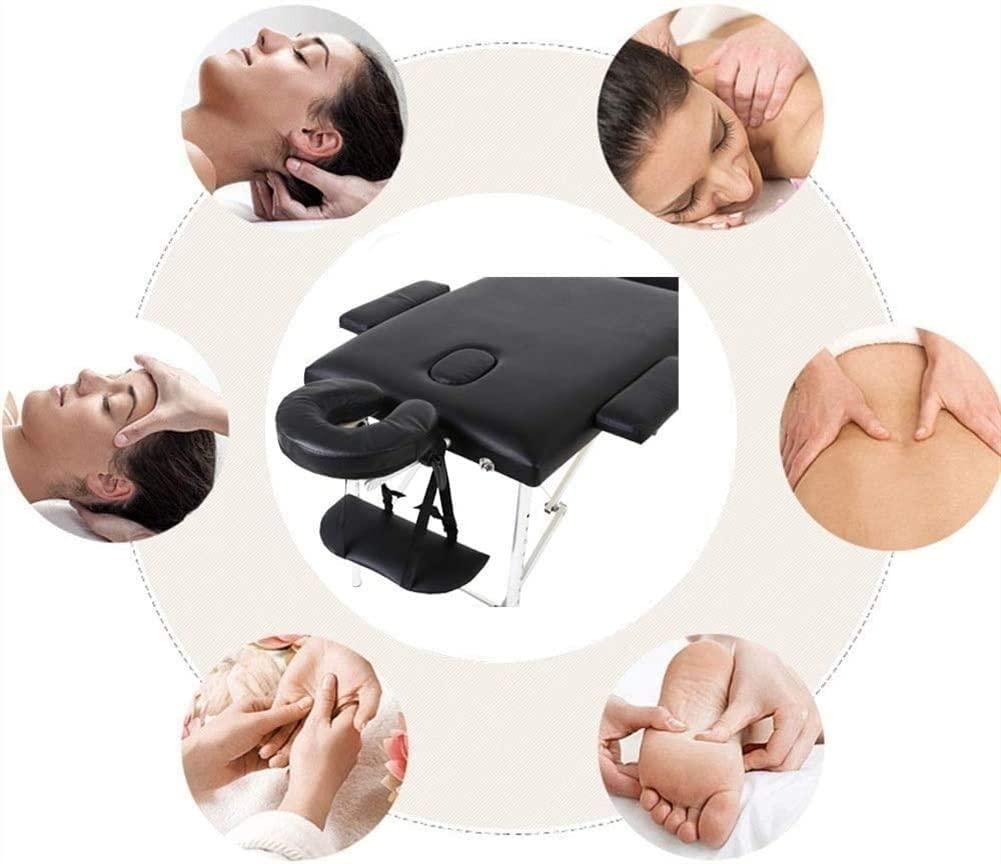 SMSOM SMSOM Portable Massage Table Therapy Bed with Height Adjustable Aluminium Legs, SPA Bed, PU Leather, Suitable for Therapy, Tattoo, Salon, Facial Treatment