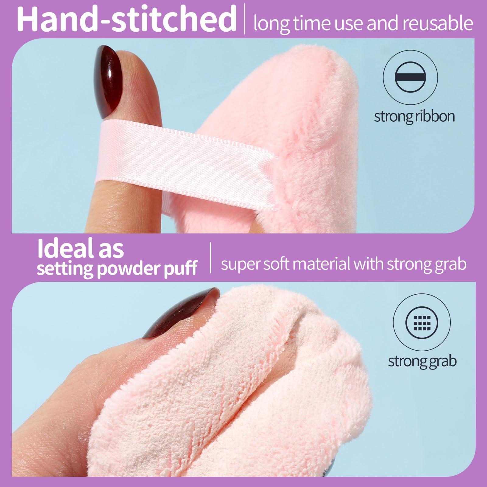 Teenitor Teenitor 3Pcs Pink Powder Puff, Powder Puffs, 2.36 Inch Setting Powder Puff,Powder Puffs for Face Powder Soft Powder Applicator for Loose Pressed Powder, Face Puff Makeup Puff Small with 3 Cases