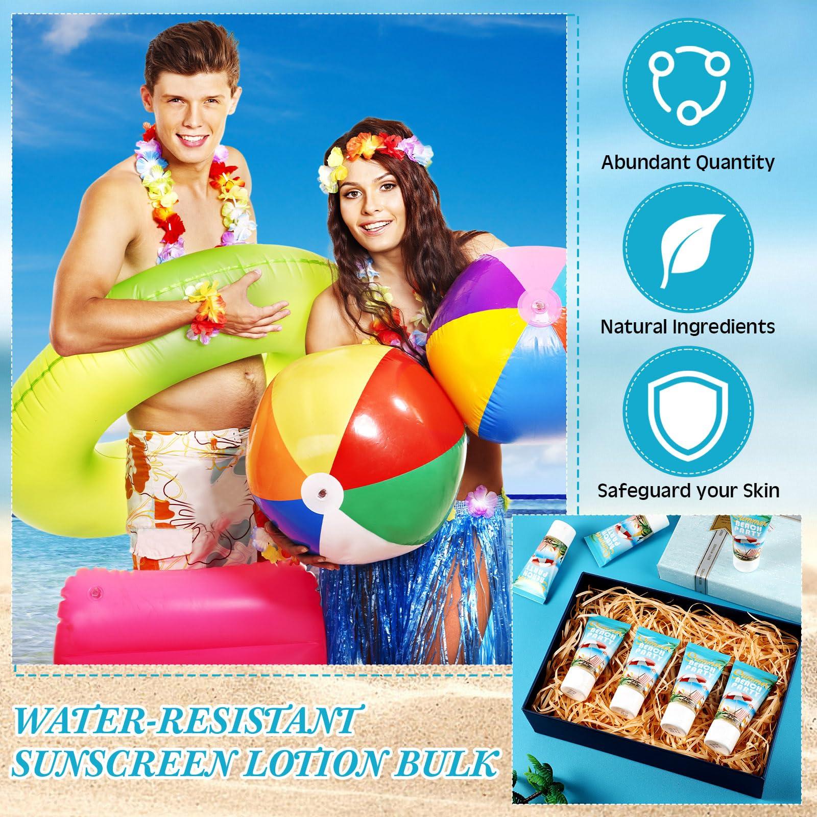 Dansib Dansib 72 Pcs Mini Sunscreen Bulk for Summer Party Wedding SPF 30 Water Resistant Sunscreen Lotion Bulk 1oz Travel Size for Thank You Gifts Summer Party Wedding Supplies(Beach)