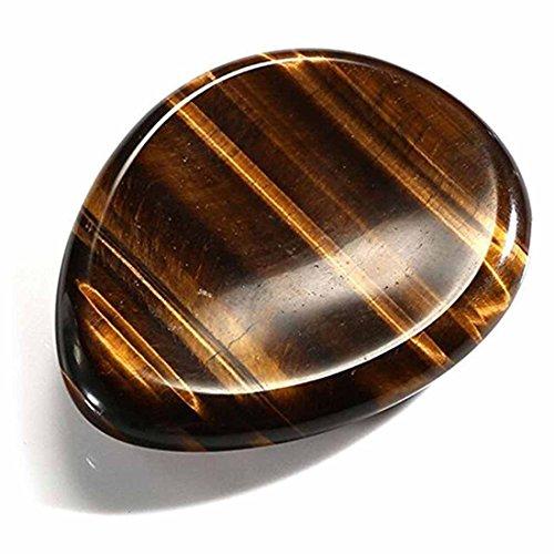 fengshuisale Feng Shui Thumb Worry Stone Water Drop Natural Tiger Eye Chakra Reiki Healing Crystals - Tumbled Palm Stone W3459