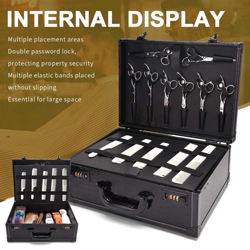 CGBARBER Professional Salon & Grooming Travel Case, Barber Kit Tool Box Aluminum Organizer Portable Barber Travel Case for Hairdressers & Groomers
