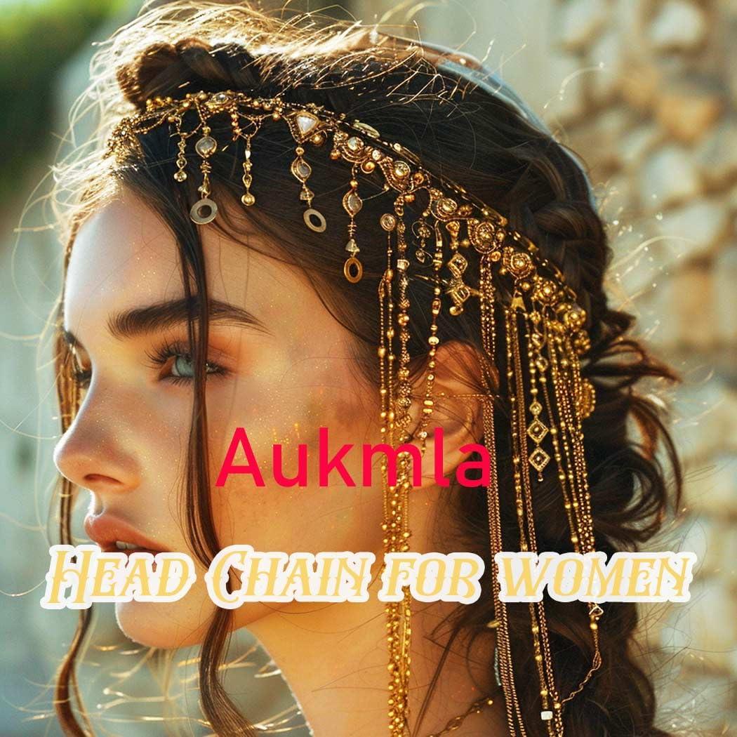 Aukmla Aukmla Sequin Tassel Head Chain Gold Headpiece Hair Chains Festival Costume Headband Hair Accessories for Women