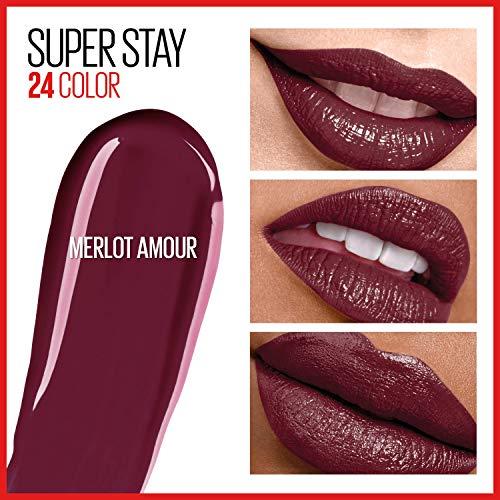Maybelline New York Maybelline Super Stay 24, 2-Step Liquid Lipstick, Long Lasting Highly Pigmented Color with Moisturizing Balm, Merlot Armour, Red, 1 oz (Pack of 2)