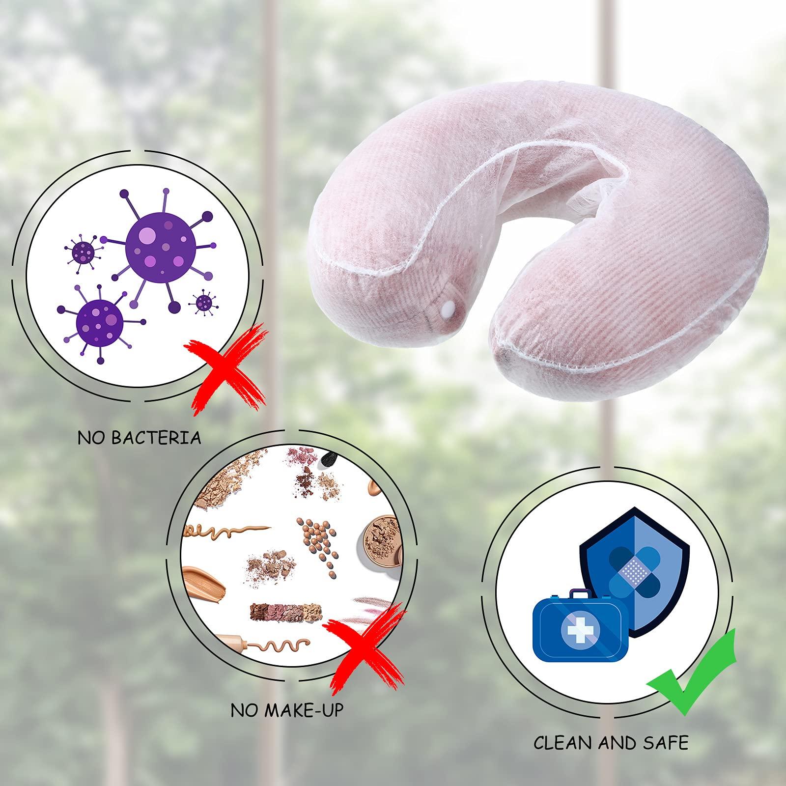 Tatuo 100 Pieces Disposable Headrest Covers Disposable Massage Covers Massage Headrest Covers Non-Sticking Cradle Cover Non-Woven U-Shaped Cradle Cover for Massage Tables, 14.2 x 13 Inch, White