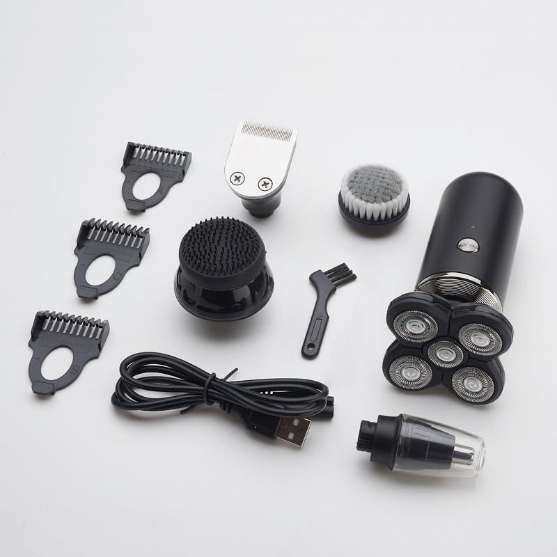 WTCBQC WTCBQC Head Shavers for Bald Men, 5 in 1 Men Electric Shaver for Men Razor Beard Trimmer 5D Floating Shaver Bald Head Shaving Machine Men\'s Grooming Set (Color : Black)