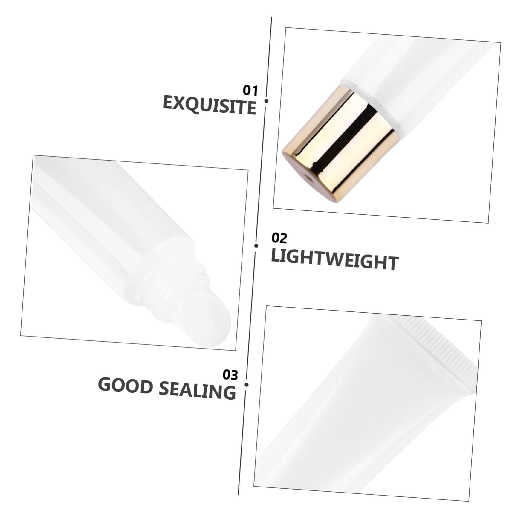 minkissy minkissy Create Your Own Lip Gloss 50pcs 15ml Empty Tubes Travel Size Reusable Gold Lip Gloss Containers