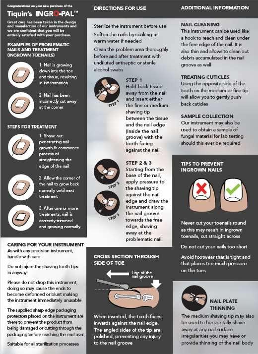 Chicago Medical Supply Tiquin's INGRO-PAL Ingrown Toenail Nail Shaver Tool Elite Solid Stainless Steel Dual Tip