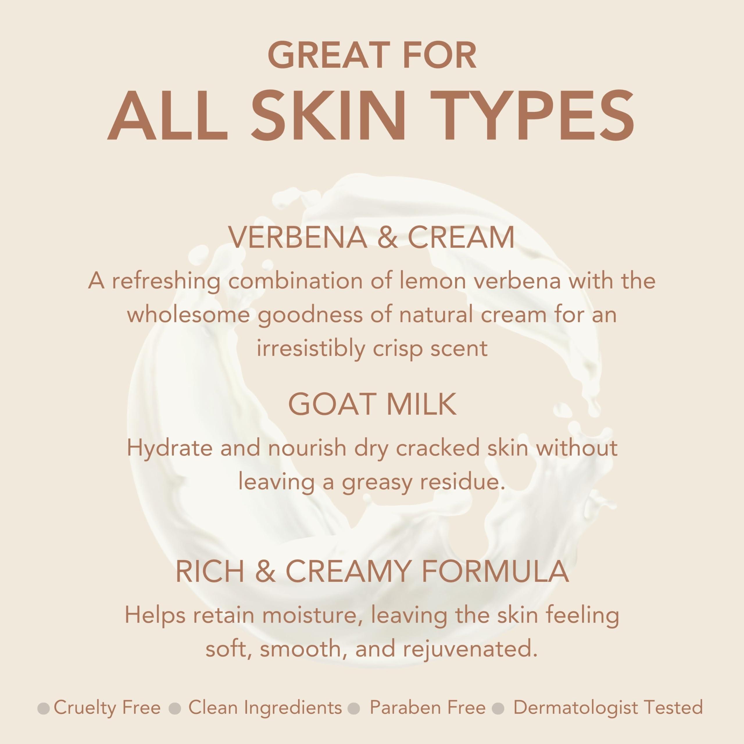 Dionis Dionis Goat Milk Hydrating Skincare Scented Cream, Rich & Creamy Daily Moisturizing Verbena & Cream Body Lotion For Dry Skin, Made in the USA, Cruelty-Free & Paraben-Free, 8.5 oz Bottle