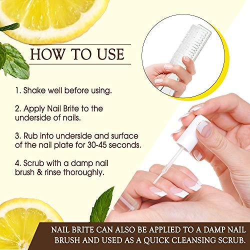 Gena Gena Nail Brite Whitening Scrub with Brush, Cleans Conditions & Brightens Nails, 4 oz