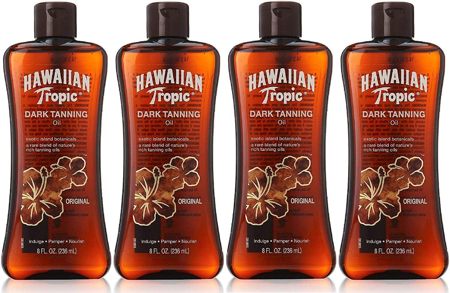Hawaiian Tropic Hawaiian Tropic Dark Tanning Oil Original - 8 oz, Pack of 4