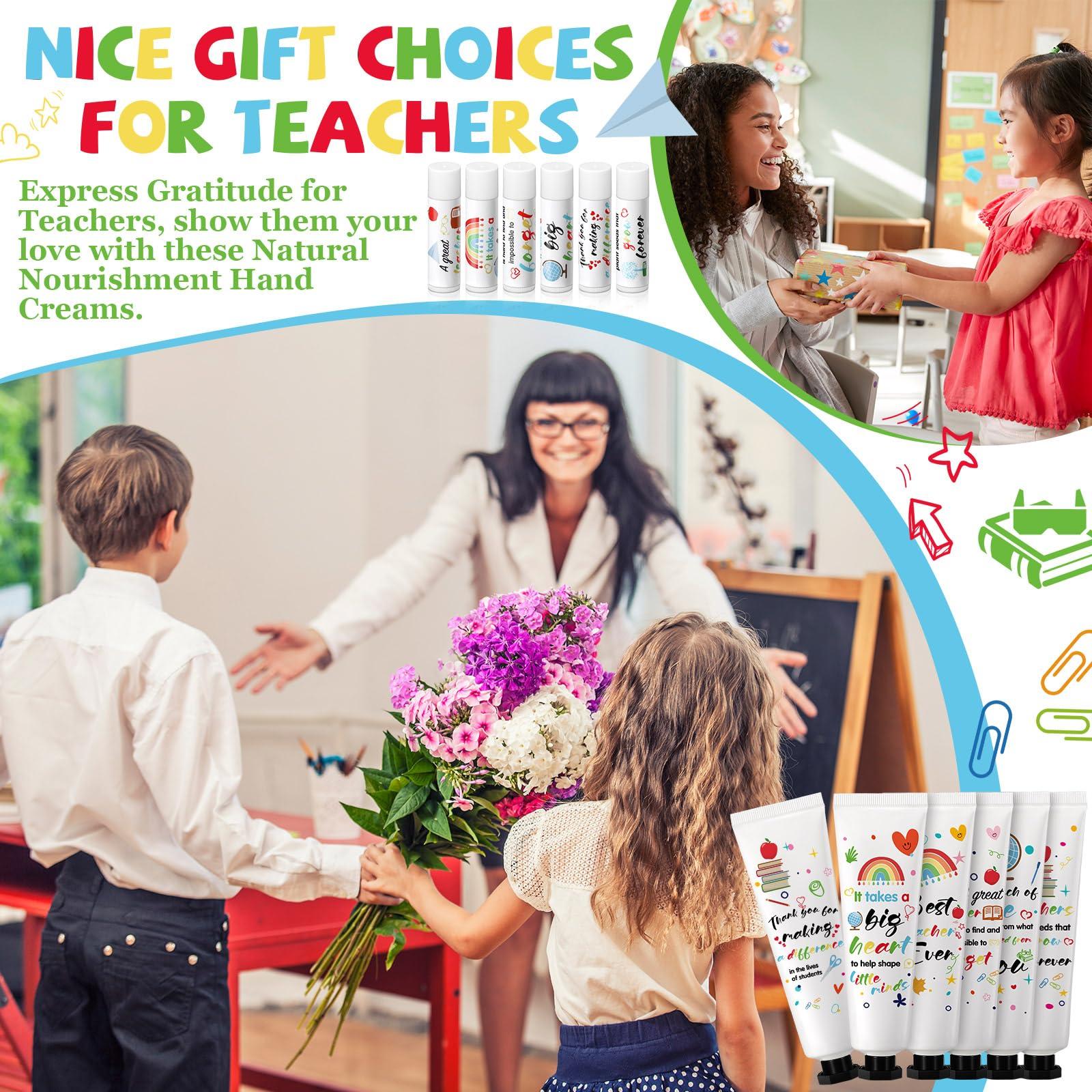 Dimsile Dimsile 24 Set Teacher Appreciation Gifts Lip Balm Hand Cream Thank You Gifts with Cards Organza Bags Travel Size Moisturizing Hand Lotion for Dry Crack Hand Teachers\' Day