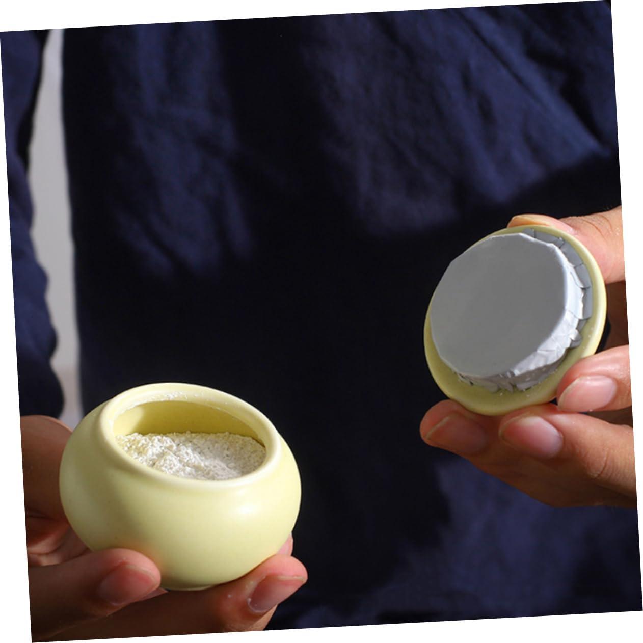 SKISUNO 3pcs Beauty Storage Multi-function Sample Jar Tiny Jars with Lids Cosmetic Boxes Cream Holder Household Travel Jar Cream Bottles Cosmetic Sample Containers Lotion Bottles Ceramics SKISUNO