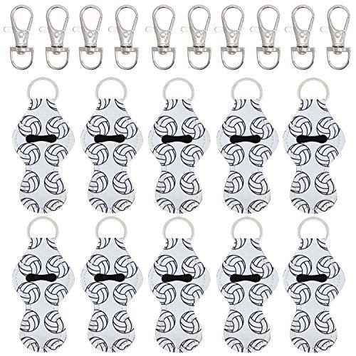 allydrew allydrew 10 Pack Chapstick Holder Keychain, Keyring for Lip Balm Lip Gloss Lipstick with 10 Pieces Metal Keyring Clasps, Volleyball