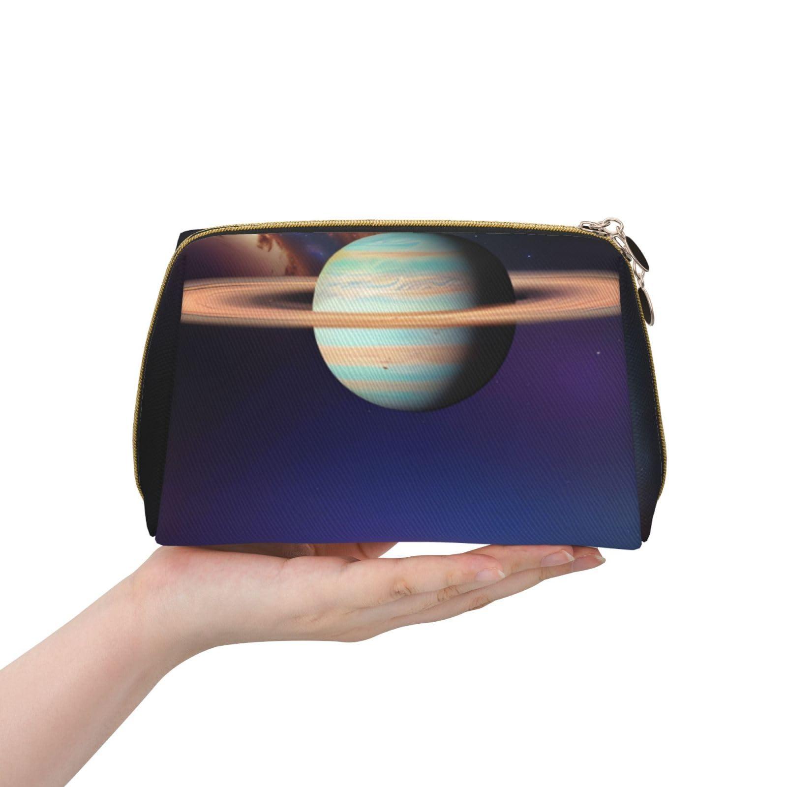 AthuAh AthuAh Cosmic Saturn Portable Cosmetic Bag, Travel Cosmetic Bag, Unisex, Zipper Closure, Suitable For Daily Use