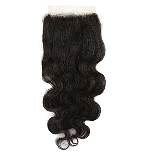 ELIHAIR ELIHAIR 5x5 Virgin Human Hair Lace Closures Weave Body Wave Free Part Soft and Silky Natural Hairline Pre Plucked With Baby Hair 100% Unprocessed Human Hair Pieces(16inch)