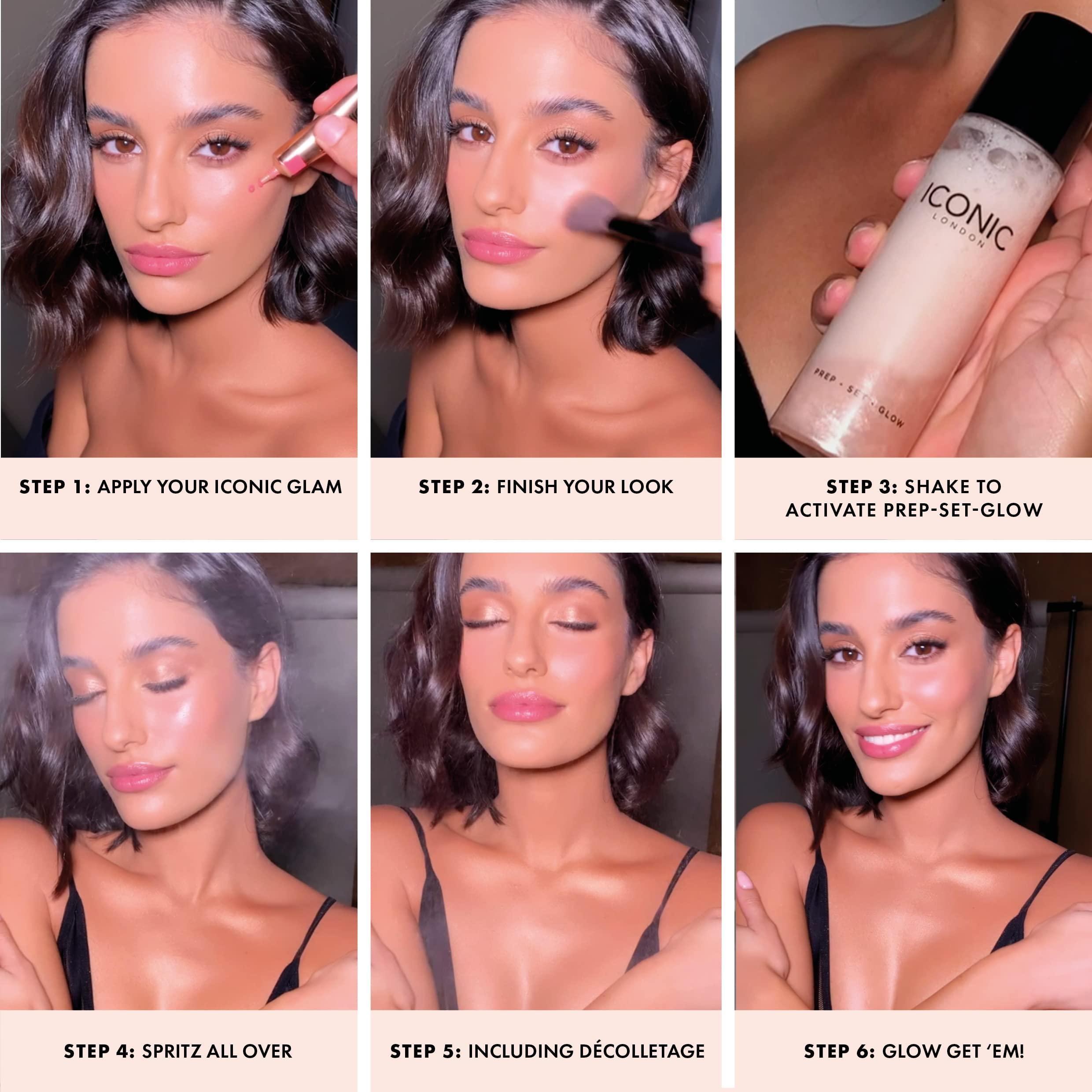 ICONIC LONDON ICONIC LONDON Prep-Set-Glow | Hydrating + Setting + Glowing Spray, 3-in-1 Formula for a Dewy, Radiant Finish, Cruelty-Free, Vegan Makeup, 4.22 Fl oz