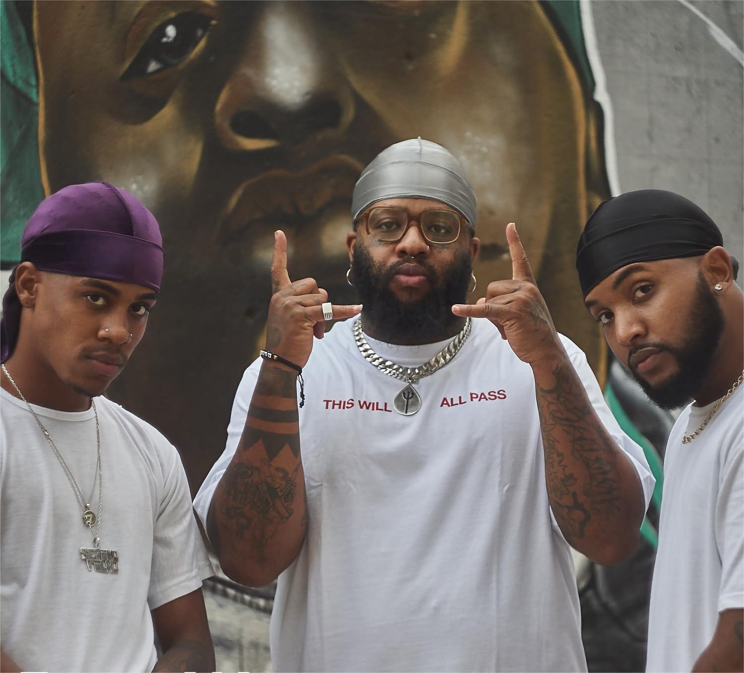 ForceWave ForceWave 12 Pieces Silky Durag for Men Women Satin Durags for 360 Waves