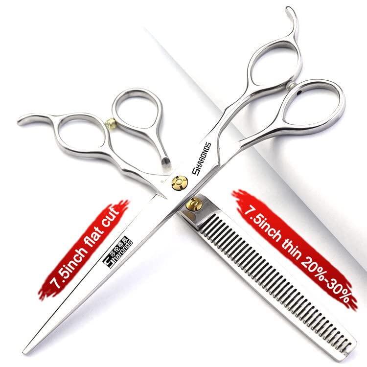SHARONDS 4.5/6/6.5/7/7.5 inch Professional Hair Clipper Set, Stainless Steel Sharp Hair Clippers, Exclusive for Hairdressers. (7.5-inch-2pc)