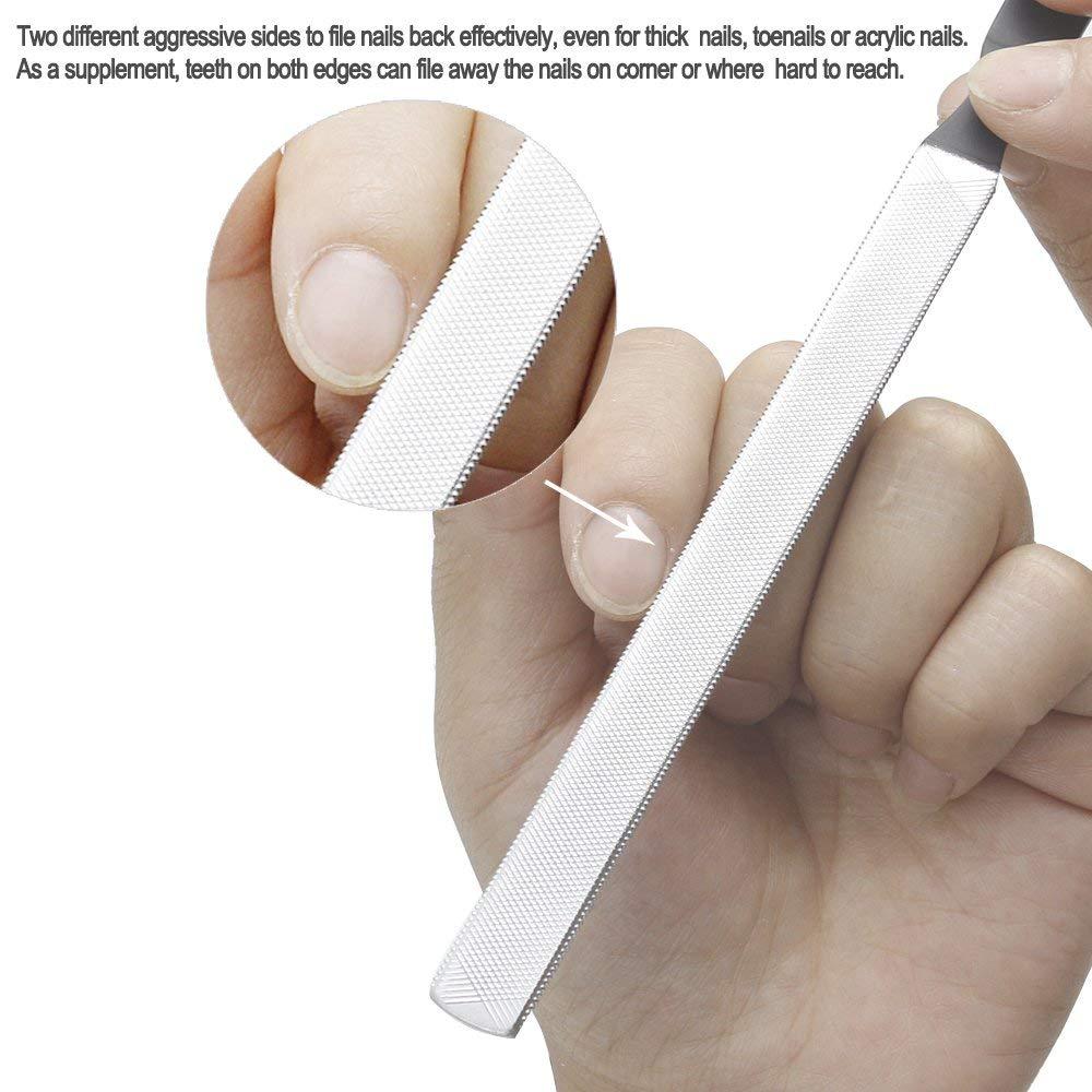 ZIZZON ZIZZON Stainless Steel Nail File 4 sides 7 inch Length