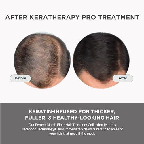KERATHERAPY Keratherapy Keratin Infused Perfect Match Fiber Hair Thickener Spray, Medium Brown, 4 fl. oz., 140 ml - Volumizing, Thickening, & Concealing Hairspray for Scalp Coverage, Roots & Thinning Areas