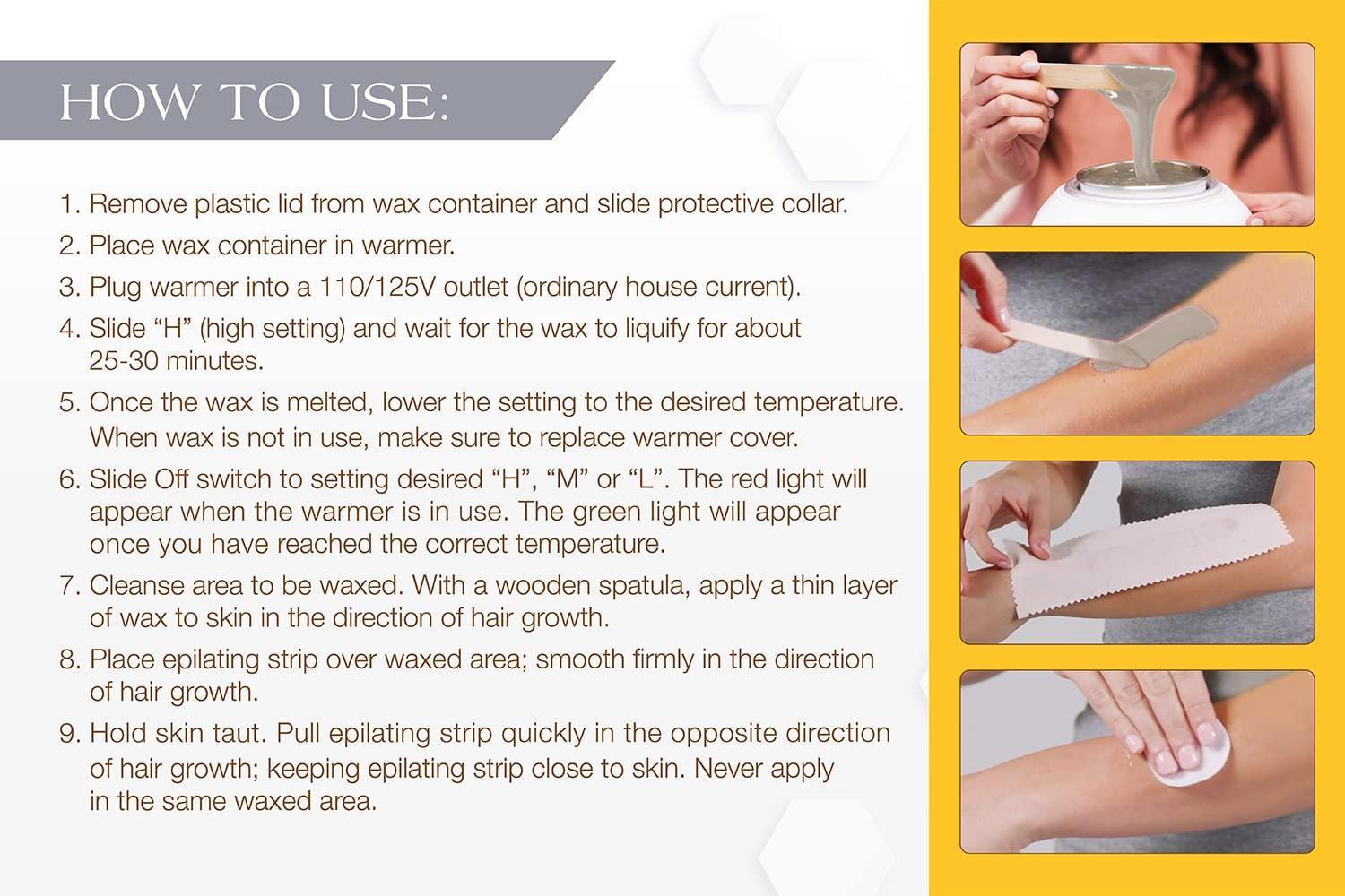 GiGi GiGi Multi-Purpose Hair Removal Wax Warmer Kit, 14 oz AND Satin Smooth Zinc Oxide Hair Removal Wax 14oz.