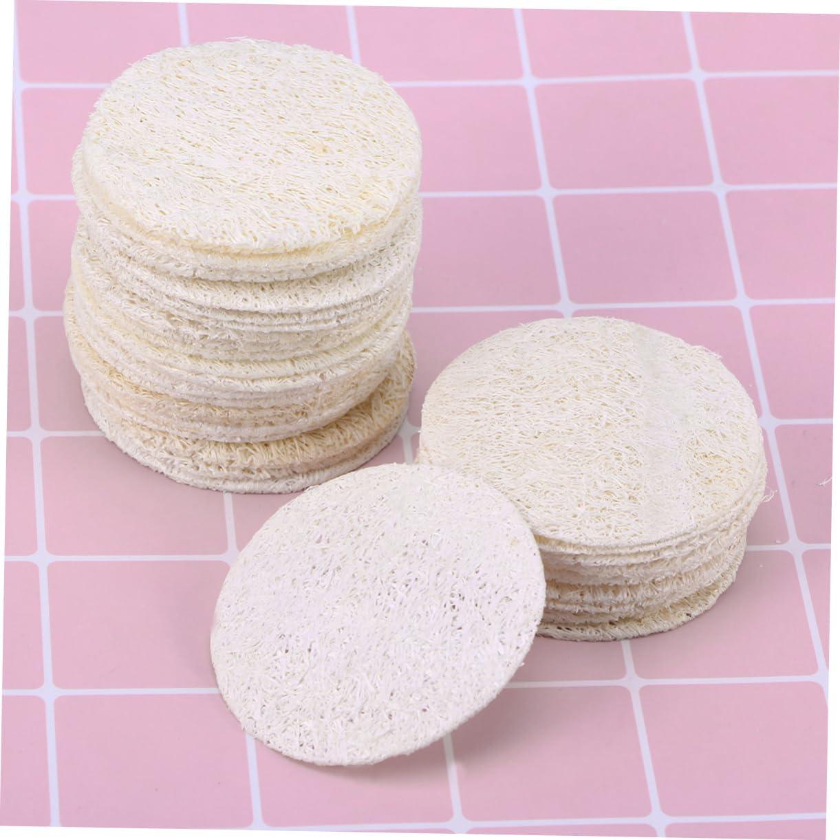 Angoily Angoily 500 Pcs Face Scrubbers Natural Loofah Pad Exfoliating Loofah Pads Face Loofah Dish Sponge Loofah Exfoliating Face Pads Natural Loofah Sponge Mini Loofah Pad Take a Bath