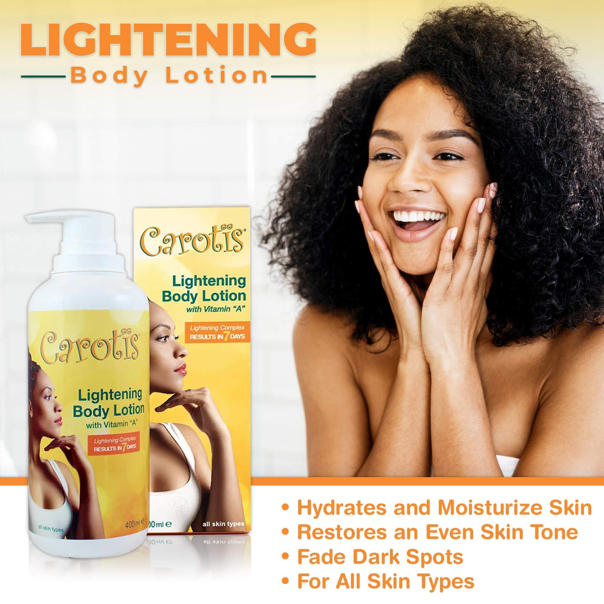 carotis Carotis, Skin Brightening Lotion - 13.5 Fl oz / 400ml |For Body, Knees, Elbows, Hands, with Carrot Oil and Vitamin A
