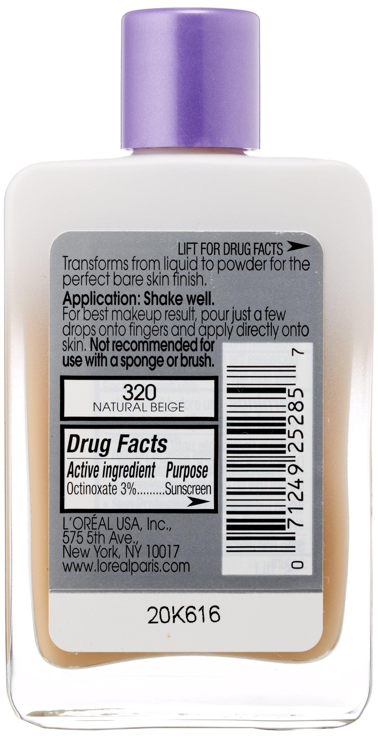 L'Oreal Paris L'Oreal Paris Magic Nude Liquid Powder Bare Skin Perfecting Makeup SPF 18, Natural Beige, 0.91 Ounces