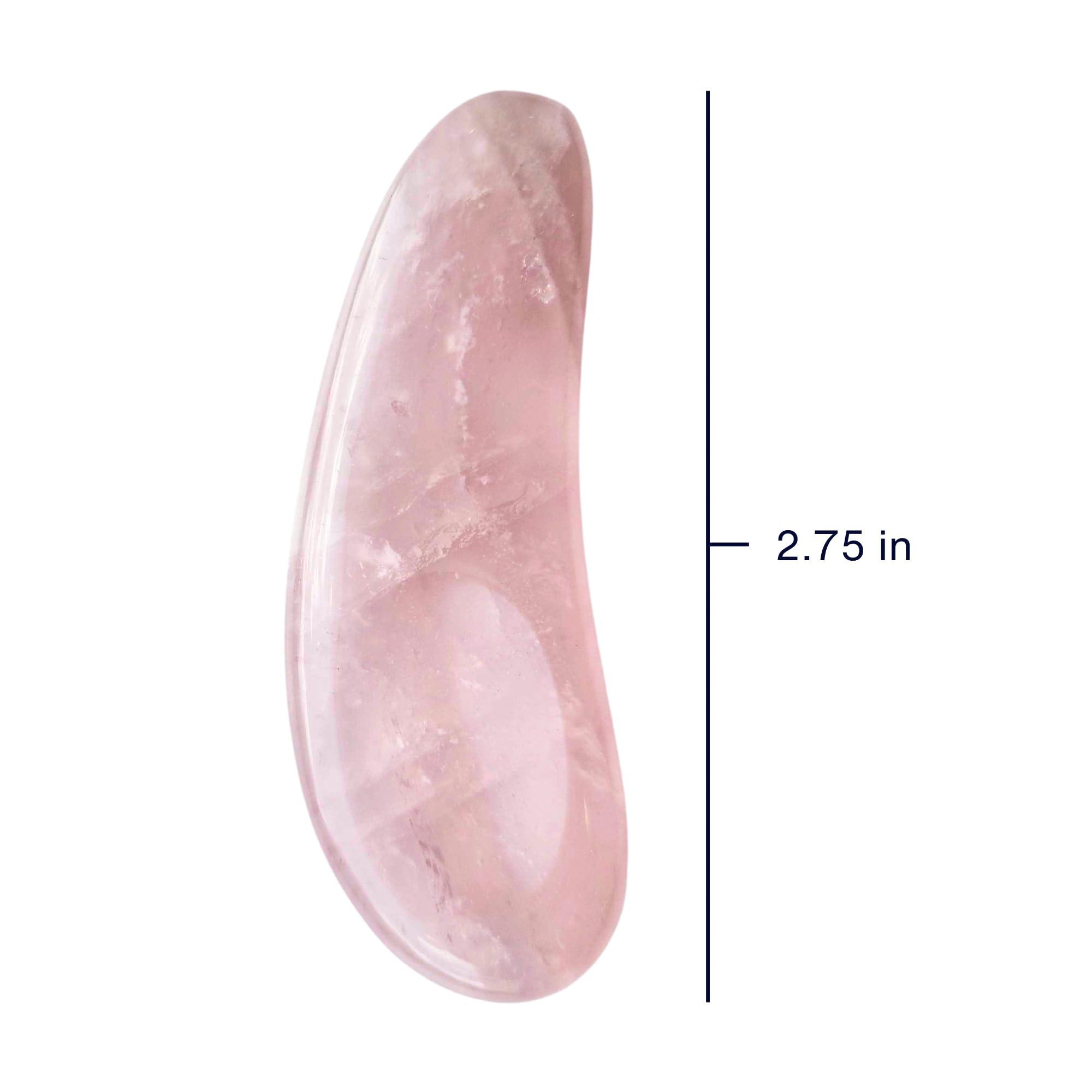 Noche Y Dia Noche Y Dia Rose Quartz Spoon 2-in-1 Beauty Tool: Spatula & Gua Sha for Face - Massager and Skincare Applicator for Creams, Serums, and Masks - 2 Pack