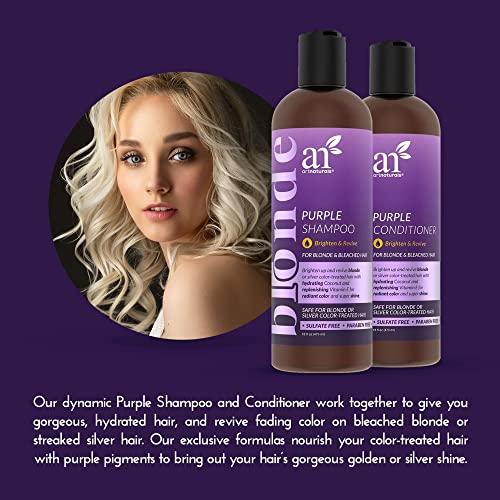 Artnaturals artnaturals Purple Shampoo and Conditioner Set – (2 x 16 Fl Oz / 473ml) – Protects, Balances and Tones – Bleached, Color Treated, Silver, Brassy and Blonde Hair - Sulfate Free