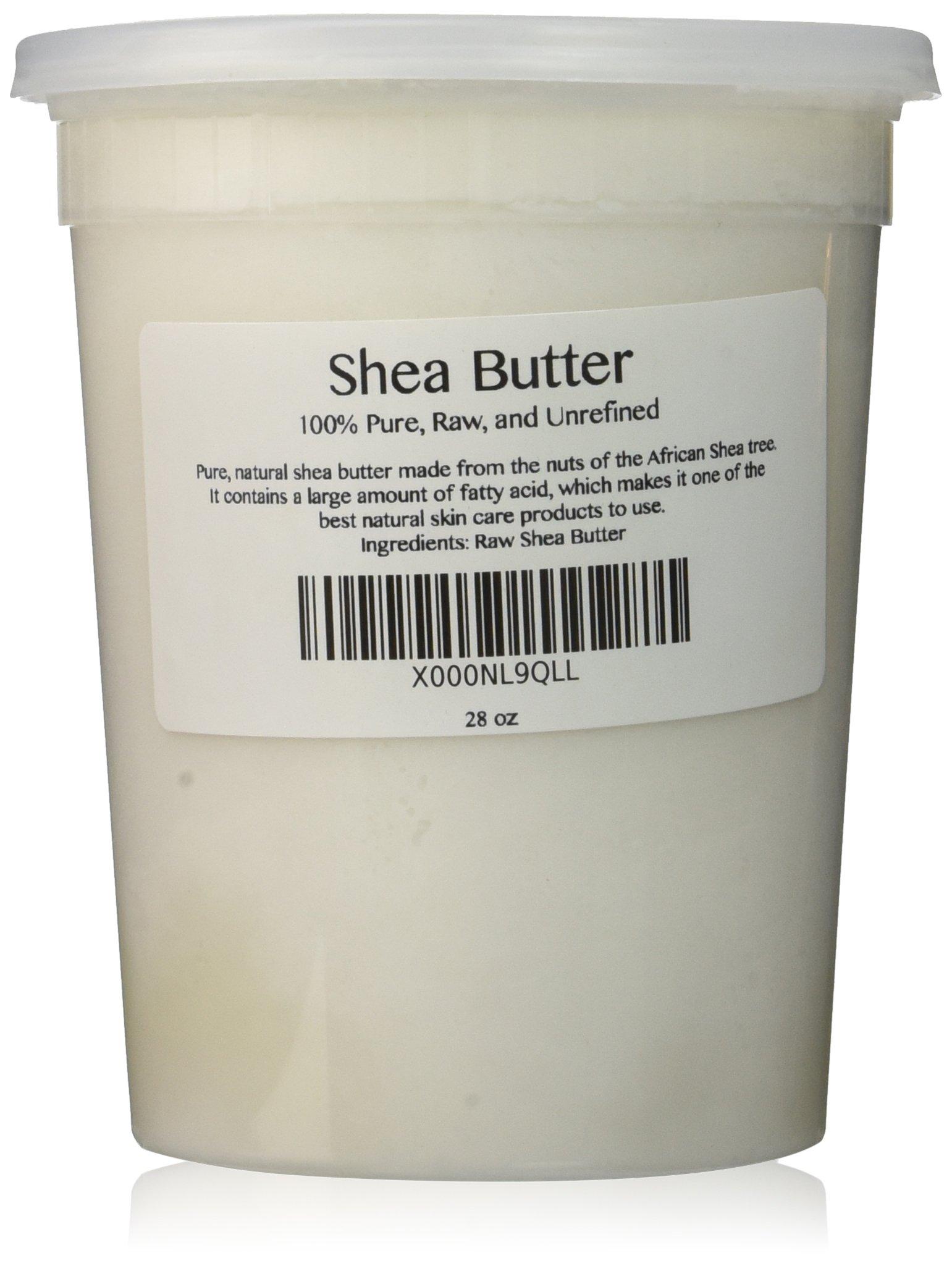 Skin Beauty Essentials 100% Pure Unrefined Raw SHEA BUTTER - from the nut of the African Ghana Shea Tree (28 oz)