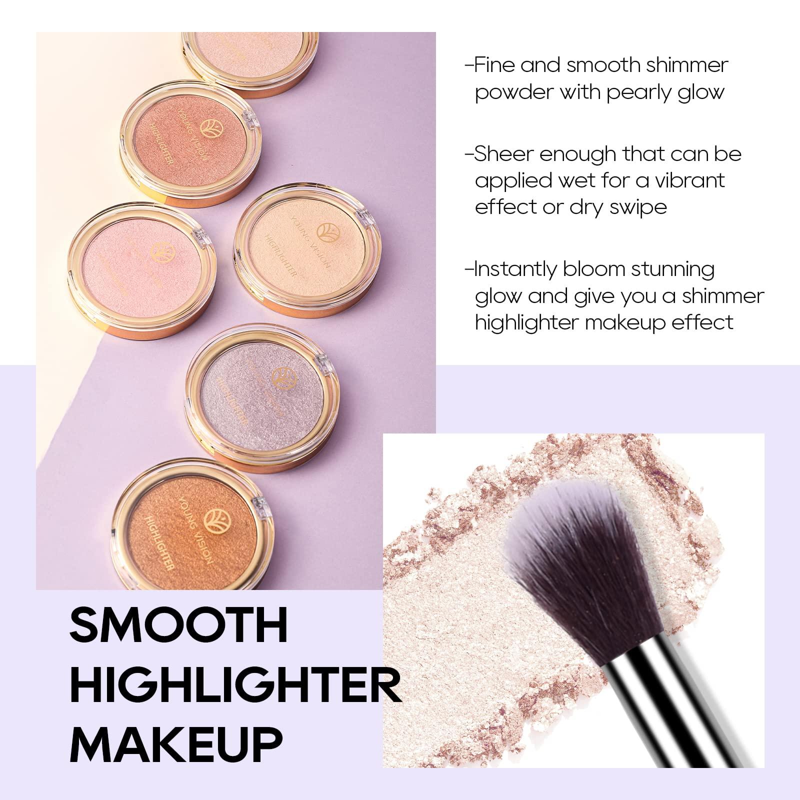 FREEORR FREEORR Baked Highlighter Powder Palette, Makeup Highlighter Powder Palette Sheer Shimmering Finish Face Highlighters Makeup Iluminadores de Maquillaje #01 Moonlight White