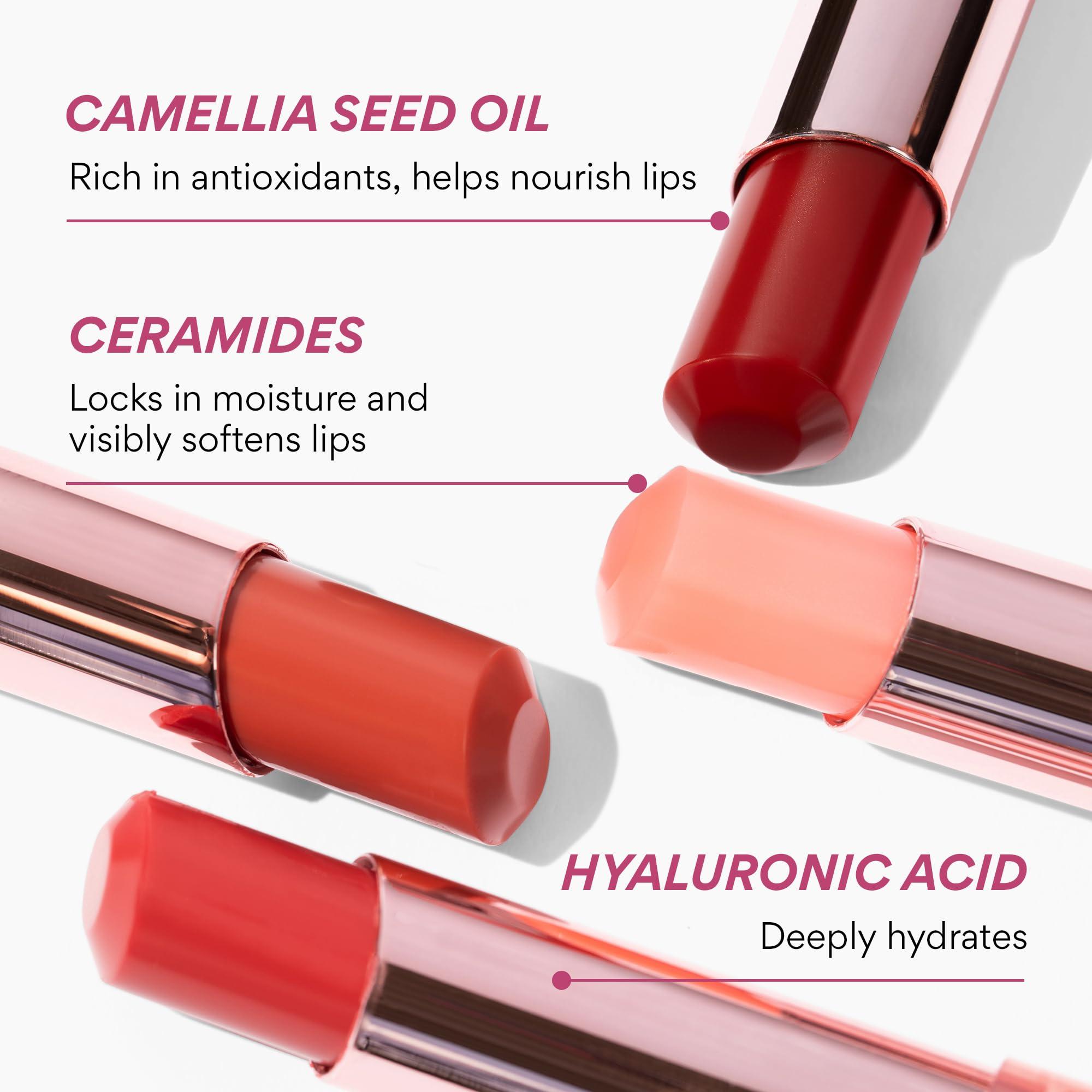 innisfree innisfree Dewy Tint Lip Balm with Hydrating Hyaluronic Acid and Ceramides, Tinted Korean Lip Balm, Power Cherry