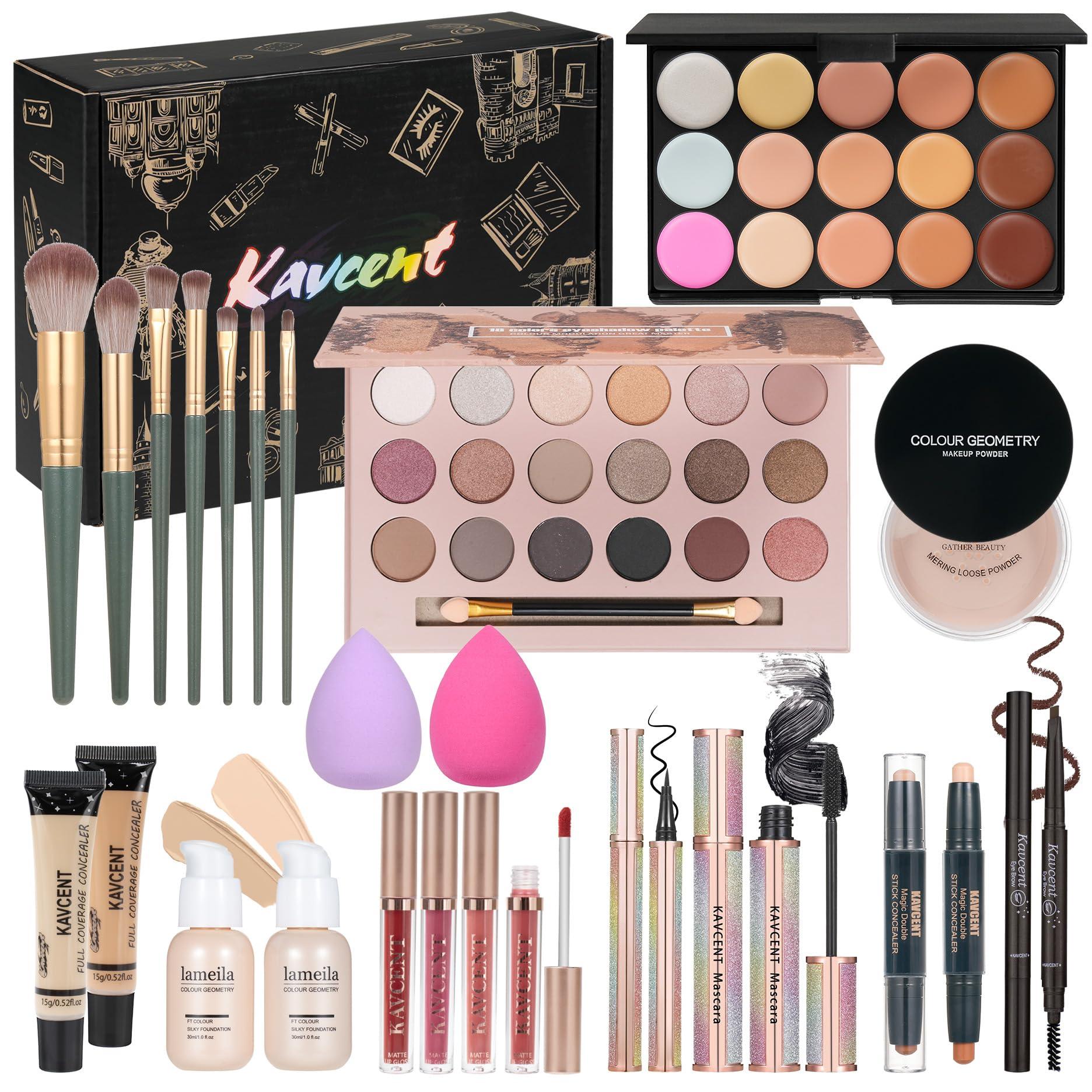 KAVCENT Makeup Sets for Teens Makeup Kit for Women Full Kit Makeup Gift Set for Women Teen Girls Teenagers Eyeshadow Palette Makeup Kits Christmas (Medium Makeup Set)